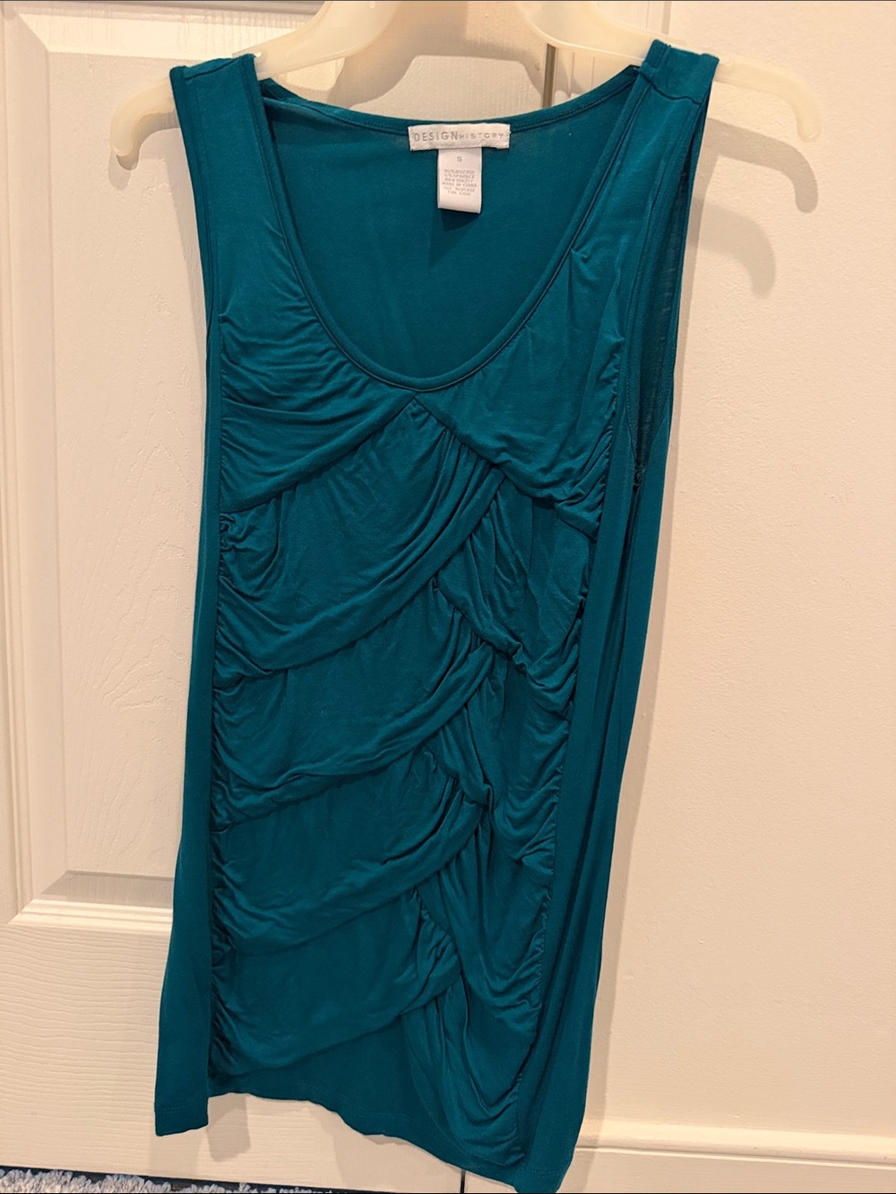 Design History Teal Ruched Tank Top